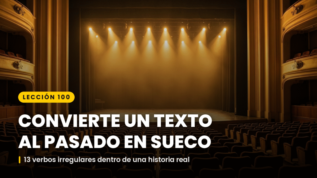convierte un texto al pasado en sueco
