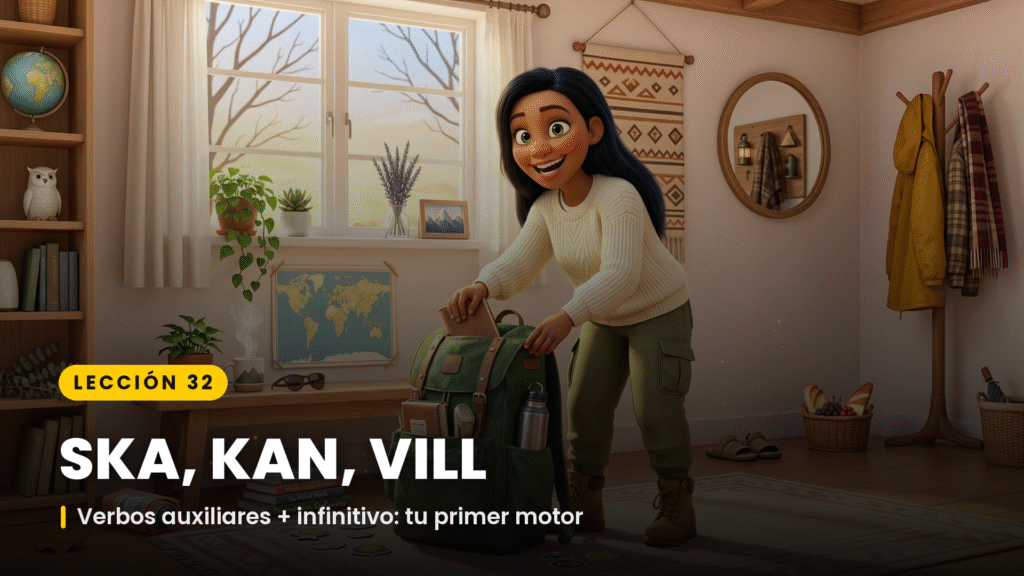 verbos auxiliares en sueco ska kan vill infinitivo portada